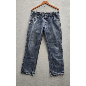 VINTAGE Hurley Men Jeans 33X30 Blue Denim‎ Straight 27" Inseam 90s